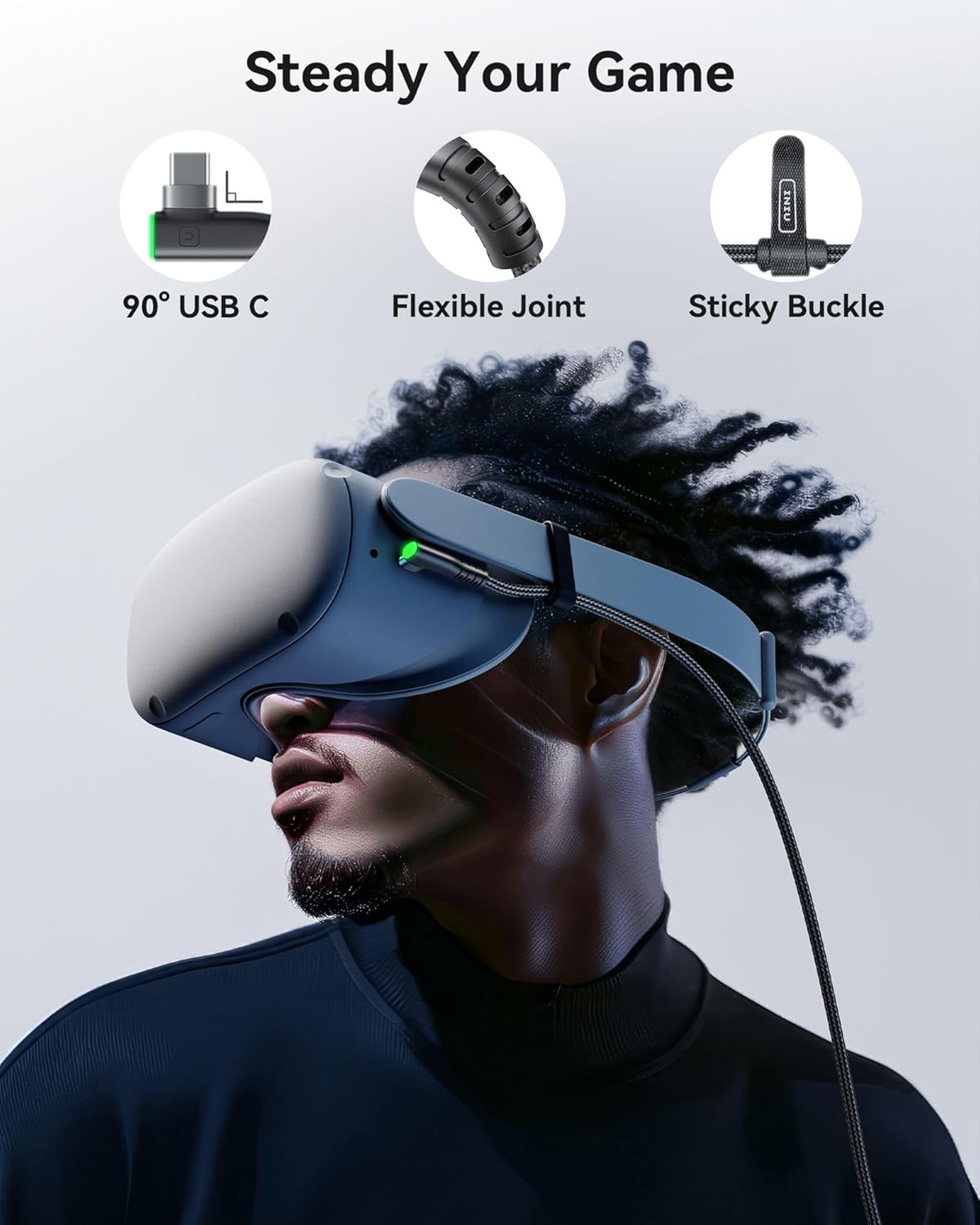 Link Cable with Charging [16Ft] for Meta Quest 3S Oculus Quest 3 Quest 2/Pro, Pico 4, PC VR, Steam VR, USB 3.0 High Speed Data Cable, USB C Charger Cord for VR Headset Accessories